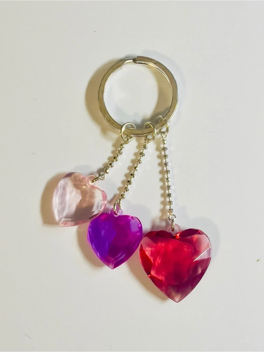 Vintage 90’s Y2k Acrylic Hearts Keychain Handbag Charm Accessories Car Key